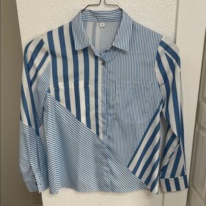 Blue Striped Button-Up Shirt